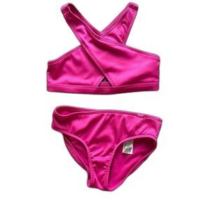 Abercrombie Kids High Neck Two Piece Ribbed Swimsuit. Size 7/8